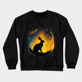 Year of the rabbit chinese zodiac sign yellow sky Crewneck Sweatshirt